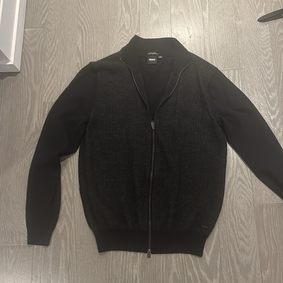 Hugo Boss men’s black/charcoal zip up sweater - Picture 5 of 7